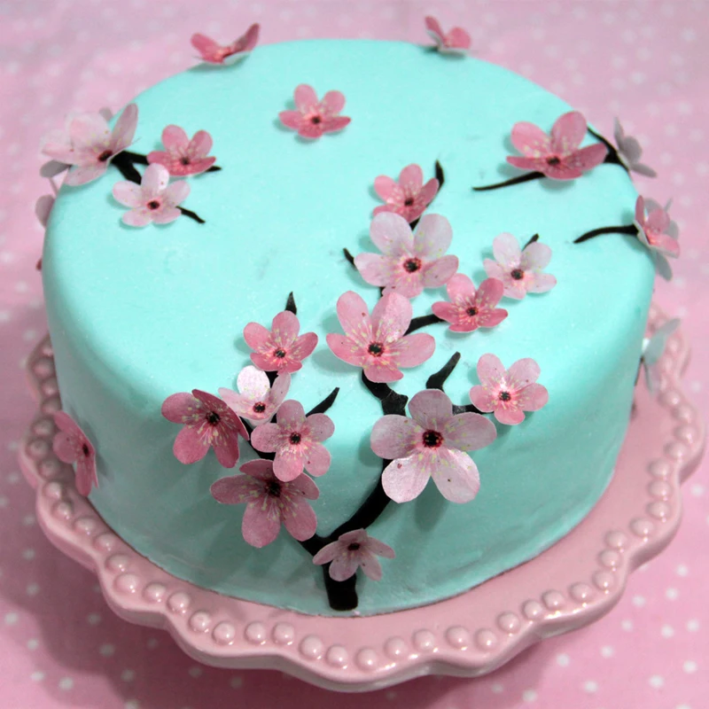 1 Leht/Set Plum Blossom Söödav Vahvel Paber for Kids Sünnipäeva Kook Kaunistamiseks kook dekoreerimiseks vahendid festival osaline pakkumine