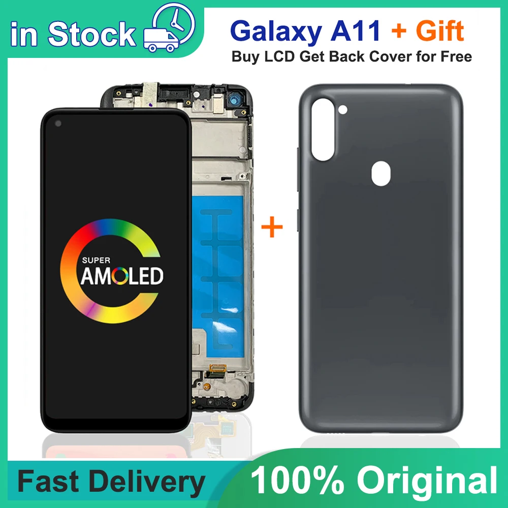 100% Originaal Samsung Galaxy A11 LCD Ekraan Puutetundlik Assamblee Samsung A115F A115F/DS Lcd tagakaas