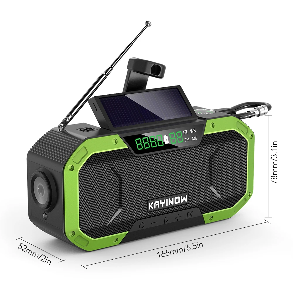2022 Uusim Käsi Vänt AM FM-Raadio Päikese Kaasaskantav Bluetooth Kõlar 5000mAh Power Bank Laadija LED Taskulamp Väljas Tööriistad 1