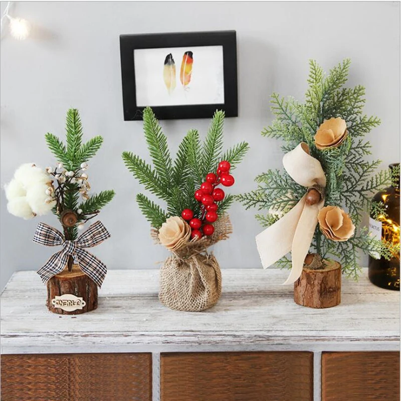 25cm Mini Jõulupuu Kodu Kaunistamiseks PVC Kunstlik Xmas Asjade Jõulupuu Pool Uue Aasta Kingitus Jõulude Kaunistused