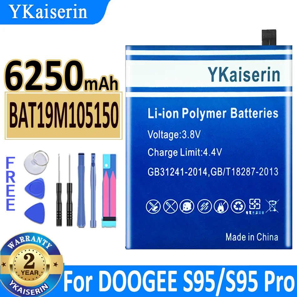 6250mAh YKaiserin Aku BAT19M105150 jaoks DOOGEE S95/S95 Pro S95Pro Bateria +Tracking Number