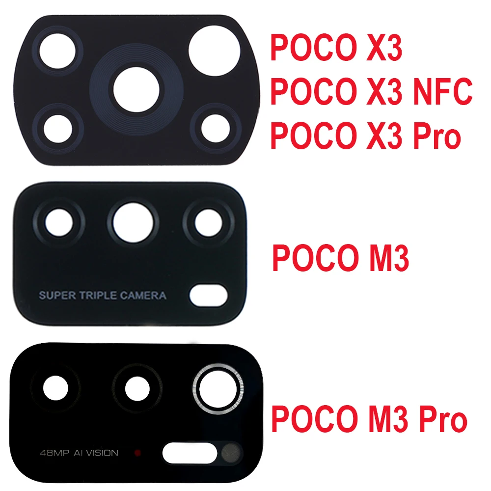 Algne Kaamera Objektiivi Klaas Xiaomi Poco M3 Pro / X3 Pro NFC F3 F2 Tagasi Kaamera Klaas Objektiivi Nutitelefoni Varuosad 1