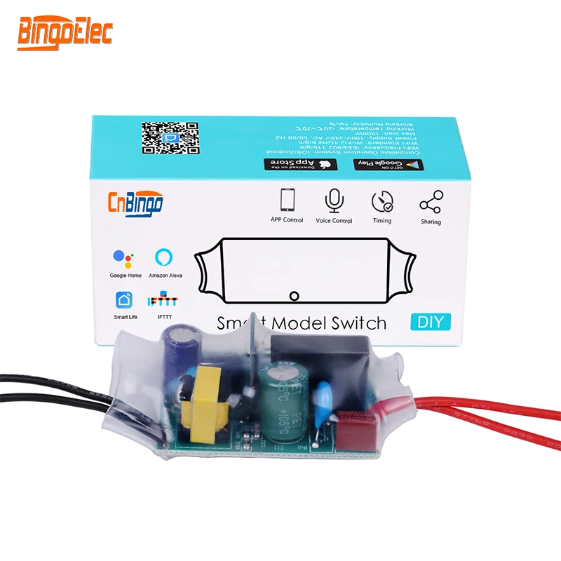 Bingoelec DIY Wifi Smart Light Switch Nr Neutraalne Traat Smart Home Universaalne Moodul pult Töötab Alexa Google Kodu