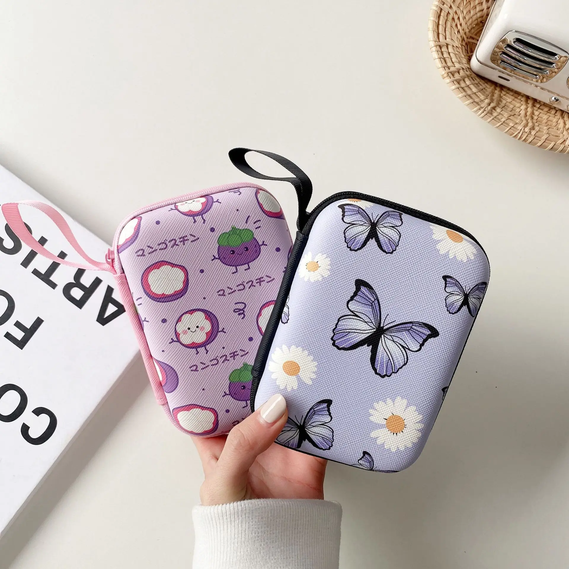 Cartoon Mini Ladustamise Kotid Armas jaoks Airpods Kõrvaklappide Storage Case for IPhone USB Kaabel, Kõrvaklapid Earbud Tarvikute Ladustamise Kott 5