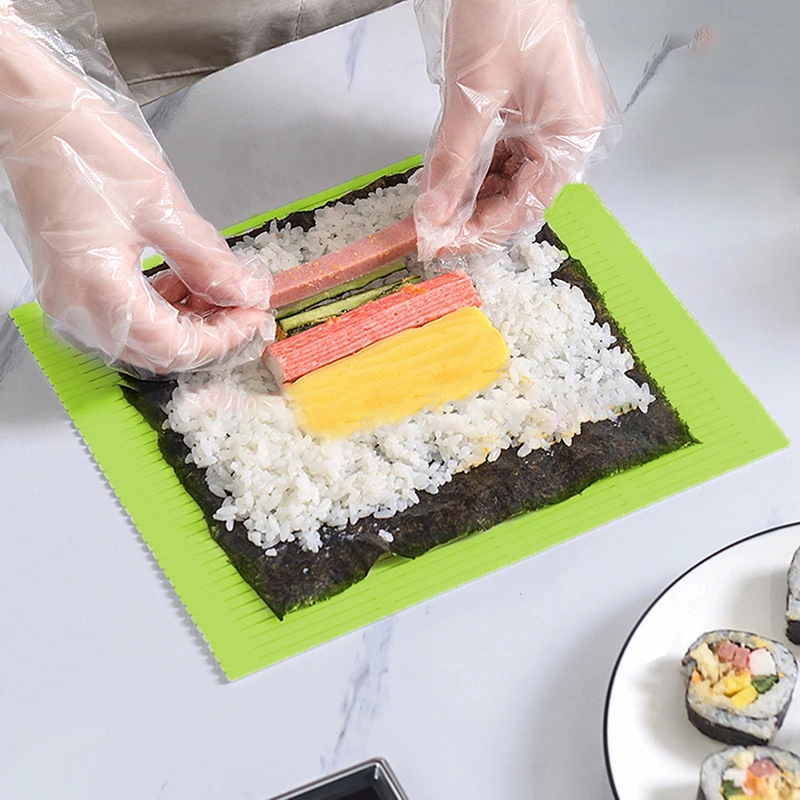 DIY Silikoon Sushi Rull Matid Pestav Korduvkasutatavad Sushi Rulli Hallituse Matt DIY Toidu Jooksva Riisi Jooksva Tegija Kook Rulli Pad 2