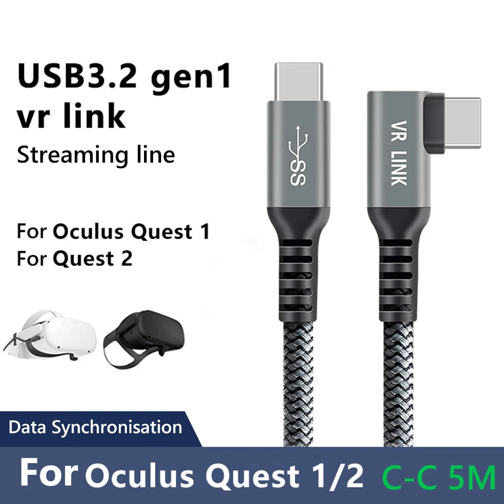 Eest Oculus Quest 2 Link Kaabel Küünarnuki 60W USB-3.2 Gen 1 Link Kaabli Tüüp C andmeedastus Kiire Laadimine 6M 5M Auru VR Tarvikud 1