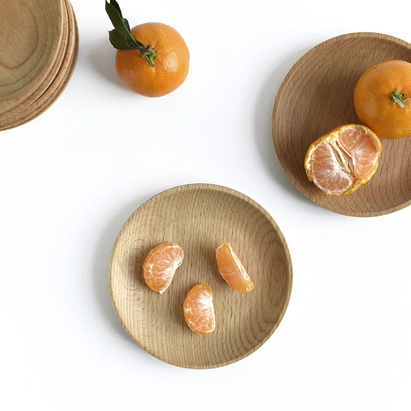 Jaapani Stiilis Magustoit WoodenTray Suupiste Plaat Pöök Ring Plaat Candy Mini Tahke Ringi Kooki Tassis Väike Õhtusöök Plaat