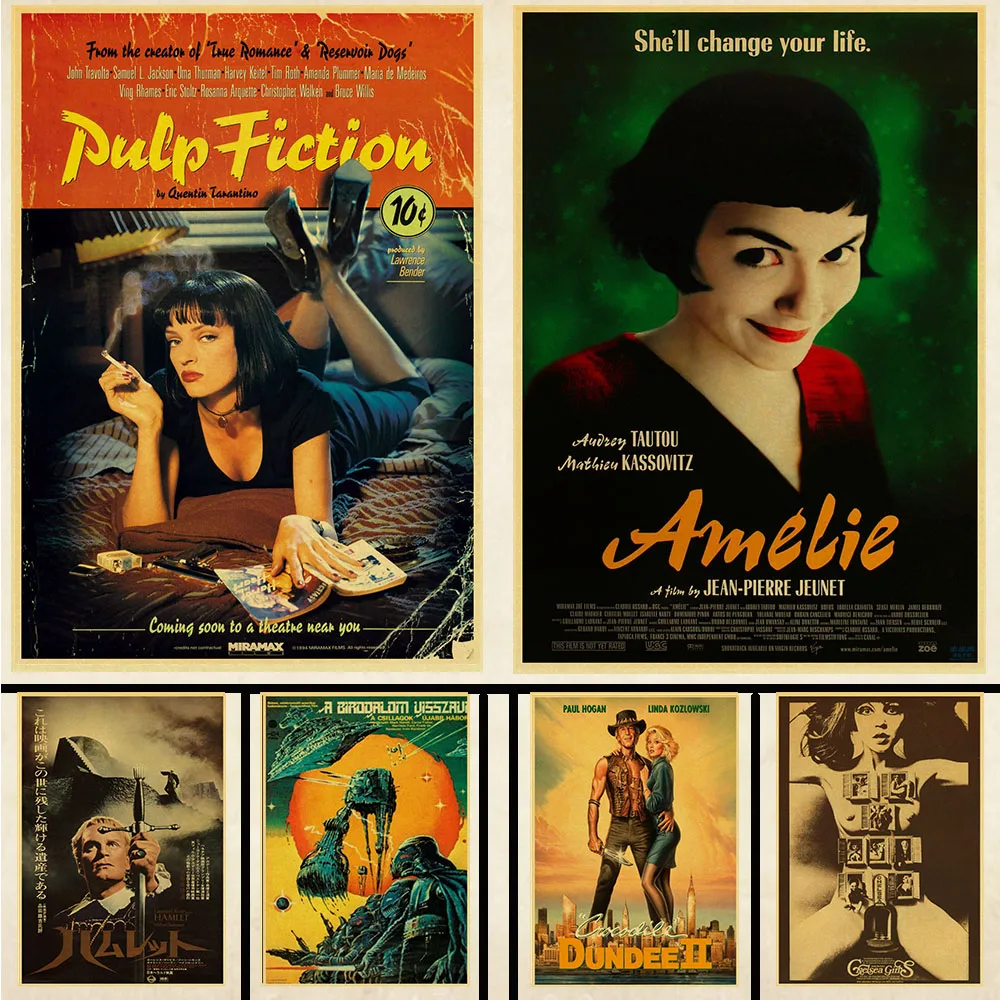 Klassikaline film/film plakat Amelie/leon Pulp Fiction/ plakat retro jõupaber vintage Plakat seina kleebis 0