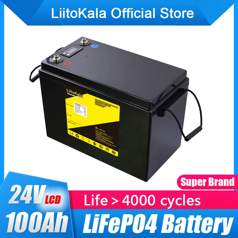 LiitoKala 24V 100Ah LCD lifepo4 aku, Akud 8S 29.2 V RV Laagris Golf Cart Off-Road Off-grid Päikese-Tuule 1