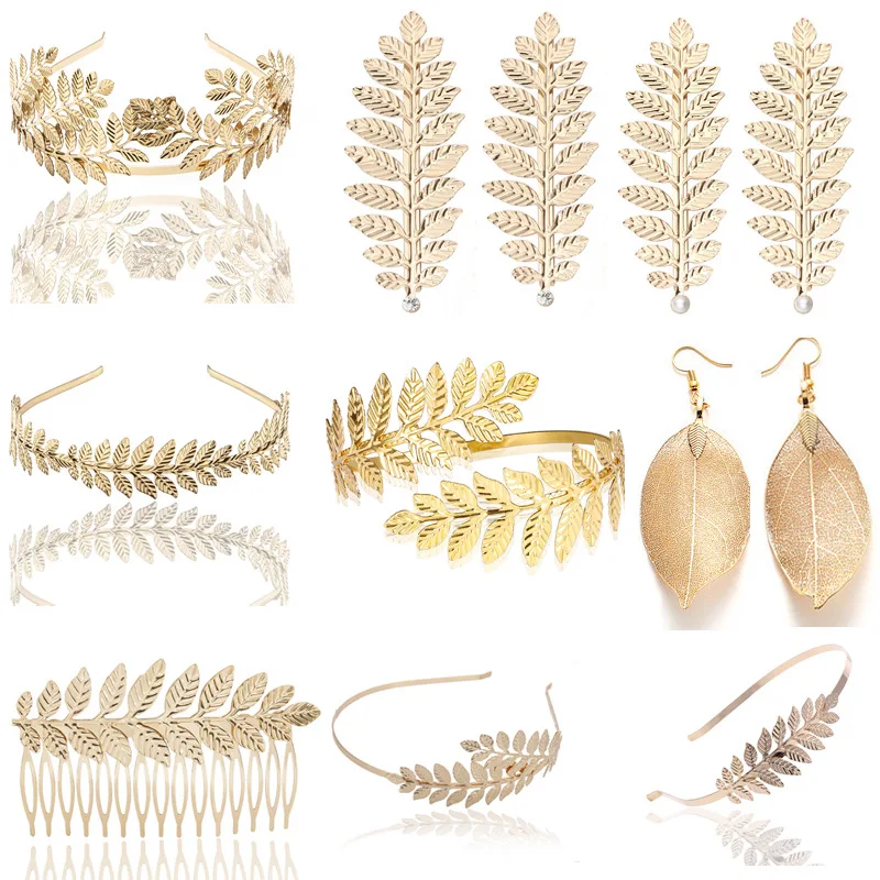 Naiste Hairbands Sulam, mis Jätab Peapael disainer Luxury Gold Leaf Peakatet Bridal Crown Kaunistada Juuksed Tarvikud