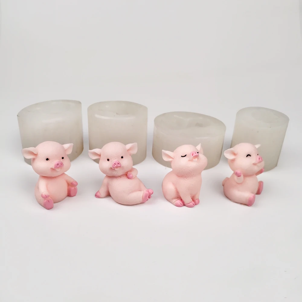 PRZY Hallituse 3D Seep Vormidesse Käsitsi valmistatud Kummikommid Hallituse Silikoonist Mini Baby Piggy Hallitusseened Põrsa Seebiga Savi Vaik Küünal Hallitus 3