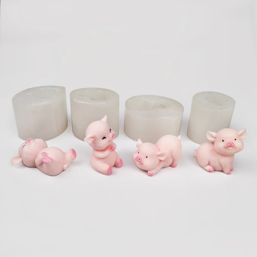PRZY Hallituse 3D Seep Vormidesse Käsitsi valmistatud Kummikommid Hallituse Silikoonist Mini Baby Piggy Hallitusseened Põrsa Seebiga Savi Vaik Küünal Hallitus 4