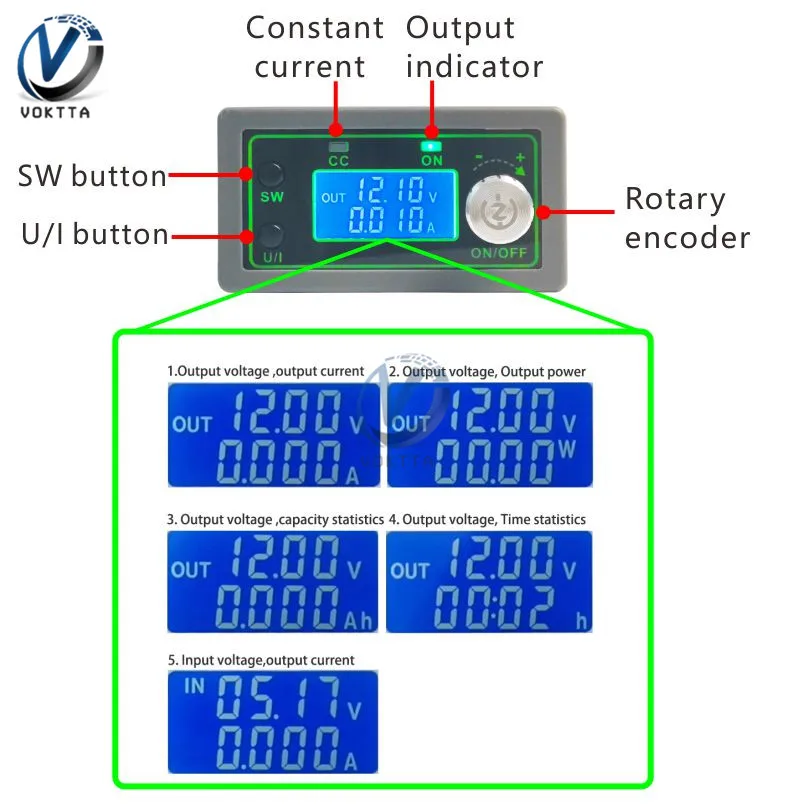 SM 50V 5A Reguleeritav Automaatne Buck Toide Moodul Pidev Pinge Praegune Digitaalne LCD Ekraan astuma Toide 3