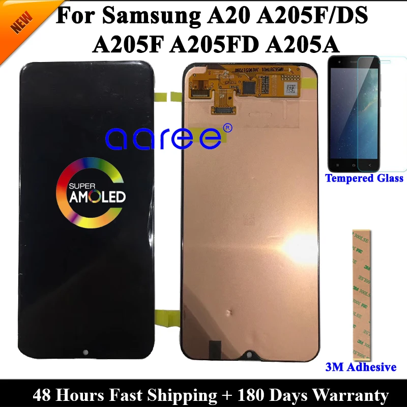 Super AMOMLED Originaal LCD-Samsungi A20 2019 A205 LCD A20 lcd-Samsungi A20 A205 LCD Ekraan Touch Digitizer Assamblee