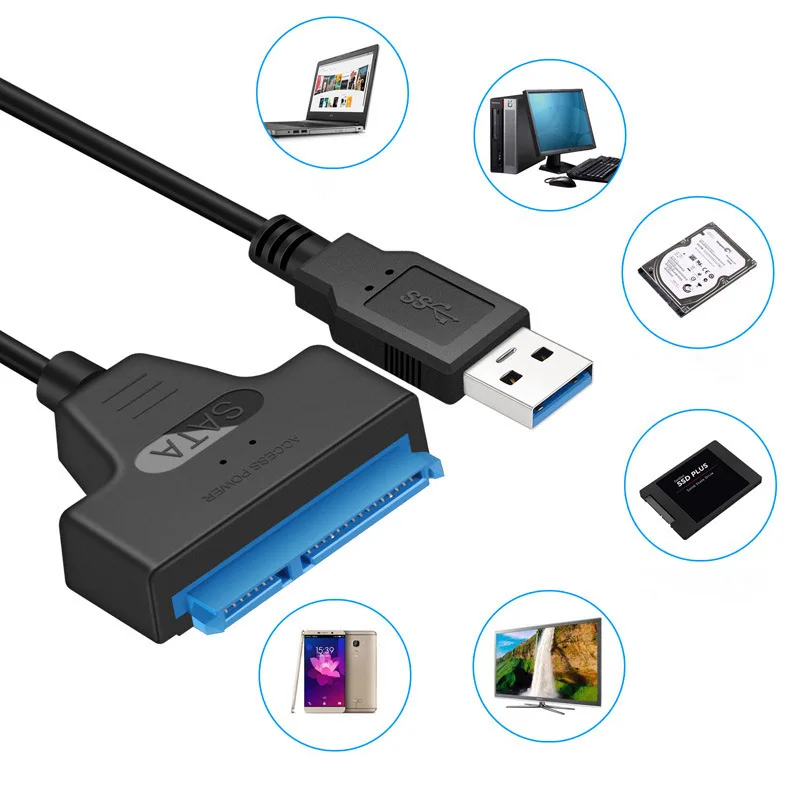 USB 3.0 To Sata Adapter Converter Kaabel 22pin SataIII, Et USB3,0 Adapterid 2.5