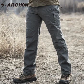 S. ARCHON IX8 Taktikaline Treening Cargo Püksid Meestele SWAT Armee vastu Võitlemiseks Sõjaväe Vabaaja Püksid Puuvillased Paljude Taskutega Stretch Püksid Mees