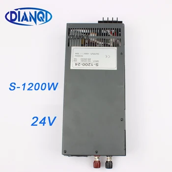 DIANQI S-1200-24 1200W 24V 50A Lülitus toide LED valgus AC DC suply sisend 110v 1200w 220v ac dc
