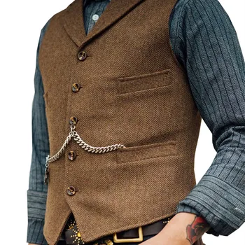 Pruun Kalasaba Meeste Ülikond Vest Slim Fit Pulmad Vest Steampunk Stiilis Colete Masculino Chaleco Hombre Custom Made