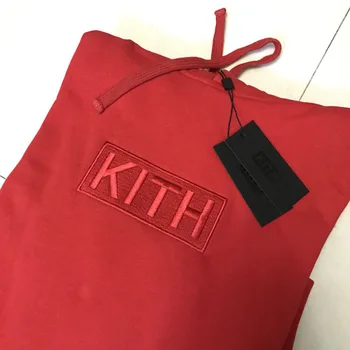 Kvaliteetne Paks Kith Kasti Logo Topp Mehed Naised Tikandid Must Punane Roosa KITH Sviitrid Vabaaja Lahti Pullover