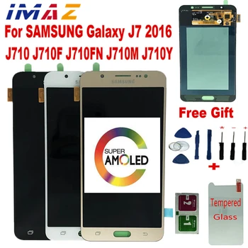 IMAZ Super AMOLED Samsung Galaxy J7 2016 J710F/ J710FN J710M J7108 LCD Ekraan Puutetundlik Digitizer Assamblee J710 LCD 0