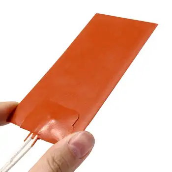 15 W Elektrilised kütte pad 12V DC Silikoon Oranž Soojenemise Mat 30°C 150°C 5MΩ Kütte Paagi Plaat Plaadi Tarvikud