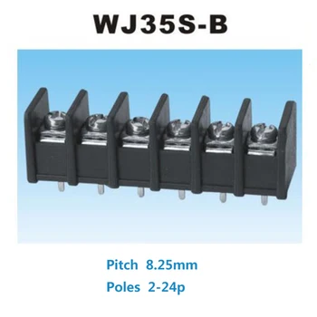 5tk 35S-B Pigi 8.25 mm Tõkke PCB Screw Terminal Block Morsettiera Straight Pin-2/3P Juhtmeline Pistik Bornier Kaabel 2.5mm2 20A