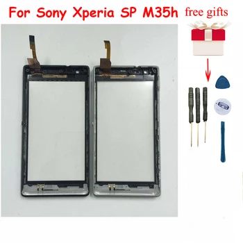 Sony Xperia SP M35h M35i M35L C5302 C5303 C5306 Must / Valge Puutetundlik Digitizer Paneel Andur Klaasist Objektiiv