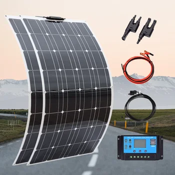 Painduv päikesepaneel 100w 200w kaasaskantav 12V aku laadija home kit Mono reisi telkimine pv RV auto, paadi 1000w süsteem hiina