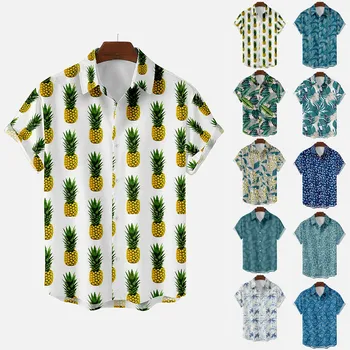Uus Prindi Havai Särk 2022 Mens Fashion Etnilise Lühikese Varrukaga Särgid, Vabaaja Trükkimine Havai Särk Pluus Beach Riided Mens