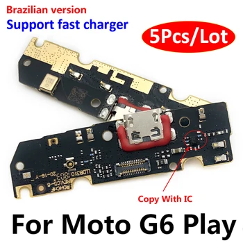 5tk/Palju，Uus Laadimine USB Pordi Juhatuse Dokk Flex Kaabel Mikrofon Mooduli Pesa Osad Motorola Moto G6 Mängida kiire laadimine