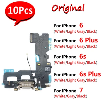 10tk，100% Originaal USB Laadija Dock Pistik-Liides Laadimise Juhatuse Port, Mikrofoni Flex, iPhone 6 6S 7 Pluss Kiire laadimine