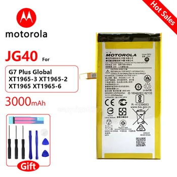 Originaal Motorola JG40 3000mAh Aku Motorola Moto G7 Pluss G7Plus Ülemaailmse XT1965-3 XT1965-2 XT1965 XT1965-6 Telefon Batteria