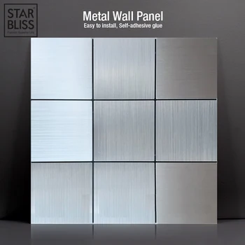 3D metall Mosaiik seina paneeli isekleepuvad 3D Peegel Seina Kleebis keraamiliste plaatide Vinüül Vannituba, Köök, wc, TV seinakattetööd