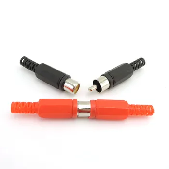 2/5 paari punane must Plastikust audio-video-RCA-male Female adapter connector mees keevitus pea AV Jack socket pistik Jootma Vahend q1