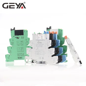 GEYA FY-41F-1 Din Rail Slim Relee Moodul Kaitse Circuit 6A Relee 12VDC/AC või 24VDC/AC Relee Pesa 6.2 mm paksus 5