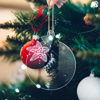 Akrüülist Christmas Ornament Akrüül Plaat DIY Crafts Tühi Tree Teenetemärgi Lumepall Kuju Plaadi Puhkus Sildid