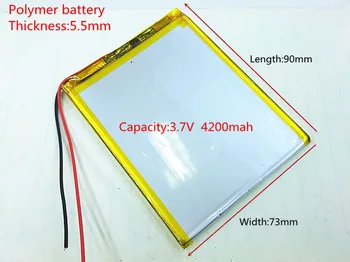 3.7 V 4200mAh li-Polymer Liitium Li-Po Akut GPS PSP DVD-PAD-e-book tablet pc power bank 557390