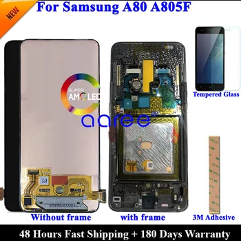 Super AMOMLED Originaal LCD-Samsungi A80 LCD-A805 lcd ekraan Samsung A80 2019 A805F LCD Ekraan Touch Digitizer Assamblee