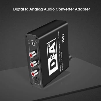 DAC-Digital to Analog Converter Koaksiaal või Toslink Digital Audio Signaalid, et Analoog-L/R Bi-directional Lüliti 192 Khz RCA-3,5 mm