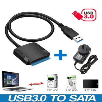 USB to SATA Adapter Kaabel 2.5/3.5 Tollise Kõvaketta Converter Juhe USB 3.0 SATA HDD Kaabli US/EU/UK/AU Pistik