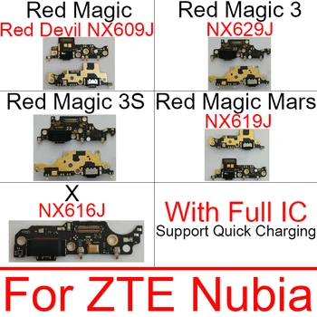 Laadimine USB Juhatuse ZTE Nubia Punane Magic 3 3S Mars X NX616J NX619J NX629J Red Devil NX609J Usb Laadija Sadama Juhatuse Parandus Osad