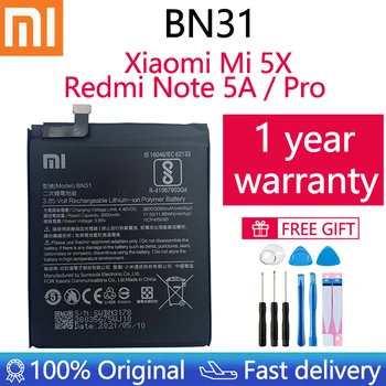 2020 100% Originaal Aku 3000mAh BN31 Jaoks Xiaomi Mi 5X Redmi Märkus 5A Redmi Märkus 5A pro Mi A1 Redmi Y1 Lite Redmi S2 Aku