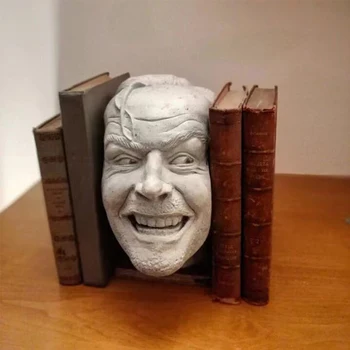2022 Skulptuur Särav Bookend Raamatukogu Heres Johnny Skulptuur Vaik Töölaua Kaunistus Raamat Riiulil Loominguline Kuju Figuriin 0