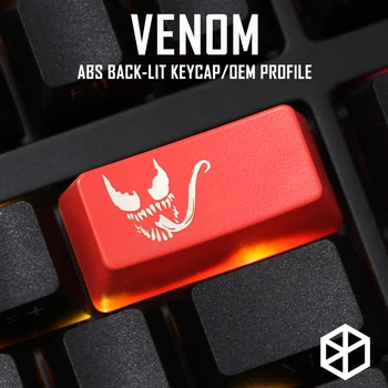 Uudsuse Sära Läbi Keycaps ABS Söövitatud, Sära-Läbi venom superkangelane must punane kohandatud mehaanilised klaviatuuril backspace