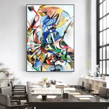 Wassily Kandinsky Referaat Lõuendile Maali Kuulsa Kunstniku Plakatid ja Pildid Seina Art Pilte elutuba Kodu Kaunistamiseks