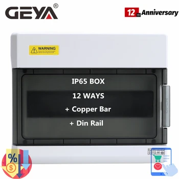 GEYA 12 Viisil elektrienergia Jaotus-Box Juhe harukarbid jaoks Kaitselüliti Veekindel IP65 ruumi Vask Baar
