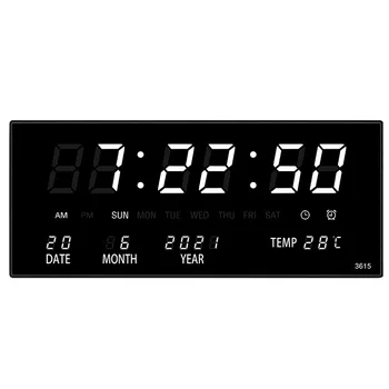 LED Perpetual Calendar Elektrooniline Kell Digital Wall Clock Alarm Tunni Temperatuur lauakellad elutuba Teenetemärgi Reloj