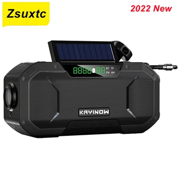 2022 Uusim Käsi Vänt AM FM-Raadio Päikese Kaasaskantav Bluetooth Kõlar 5000mAh Power Bank Laadija LED Taskulamp Väljas Tööriistad