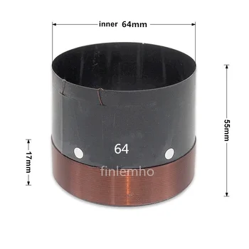64/64.5/65.5 mm Voice Coil Kohta Woofer Speaker kodukino HiFi Süsteem Auto Bass Remont Ümmargused Vasest Traat, Must Alumiinium 5