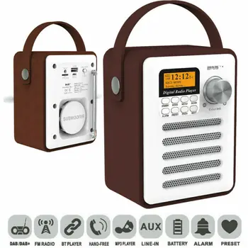 Kaasaskantav DAB Raadio Laetav Bluetooth Kõlar DAB Digitaalne Retro Stereo Bluetooth FM-Vastuvõtja AUX-Raadio Audio-MP3 Mängija